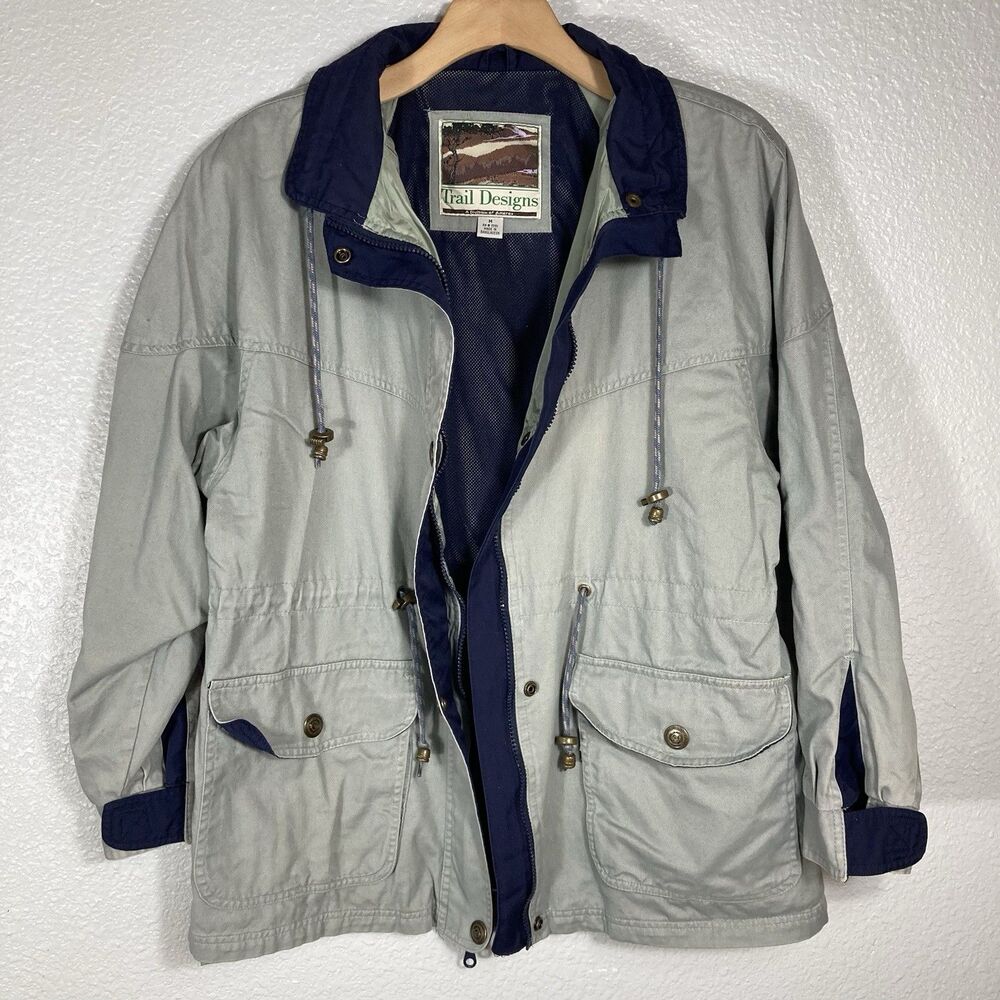 Vintage Barn Chore Utility Jacket Men’s M Gray Cotton Cabincore Trail Designs